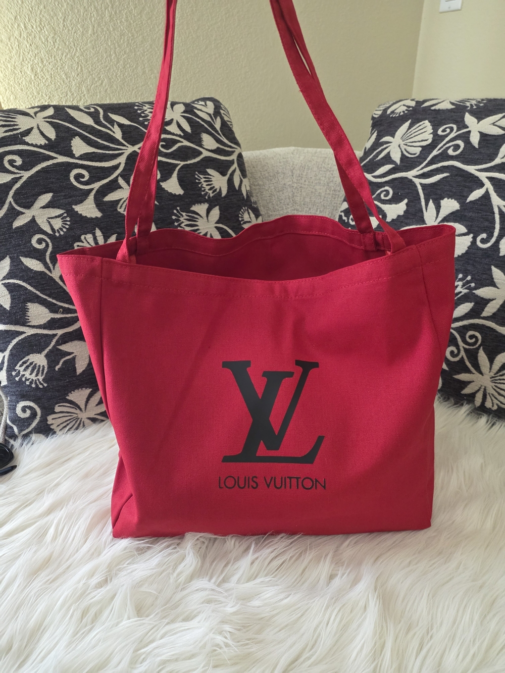 Red Canvas Tote Bag